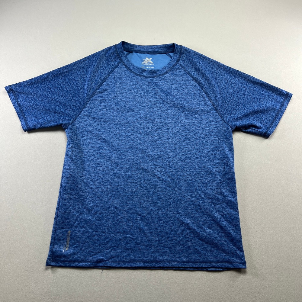 Zeroxposur Athletic Top Mens M Blue Lightweight 50+ Sun Protection Raglan Sleeve